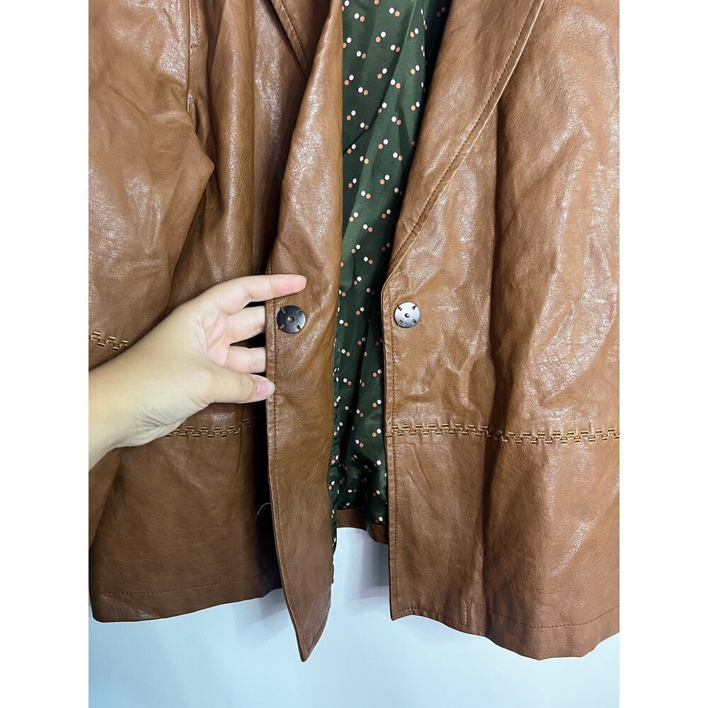 Anthropologie Hayden Embroidered Vegan Leather Jacket Size Large - Picture 6 of 8